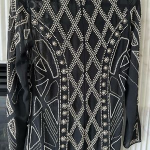 Needle and thread hand beaded sheer long sleeve dress. Amazing size 6